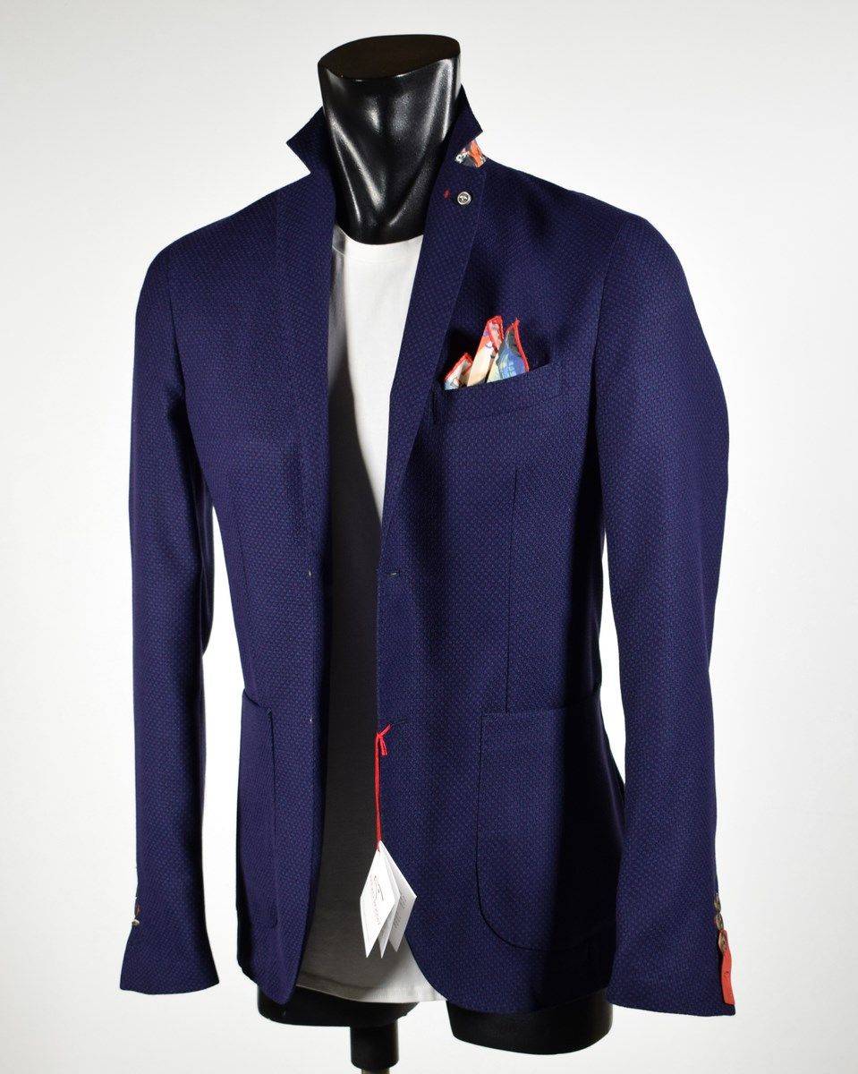 Falko Rosso Giacca Slim Fit Blu Sfoderata Falko Rosso Misto Viscosa
