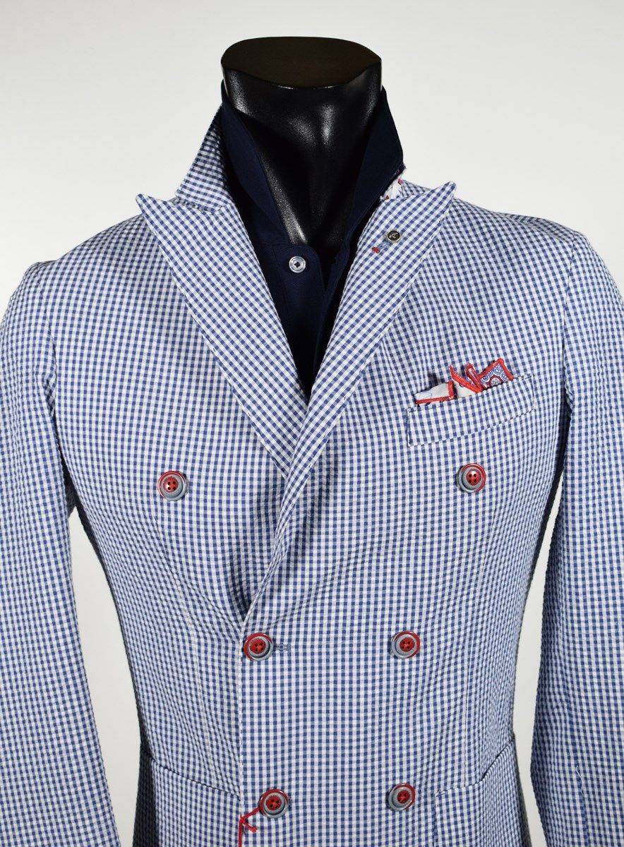 Falko Rosso Giacca Slim Fit Doppio Petto Sfoderata Falko Rosso Primavera Estate