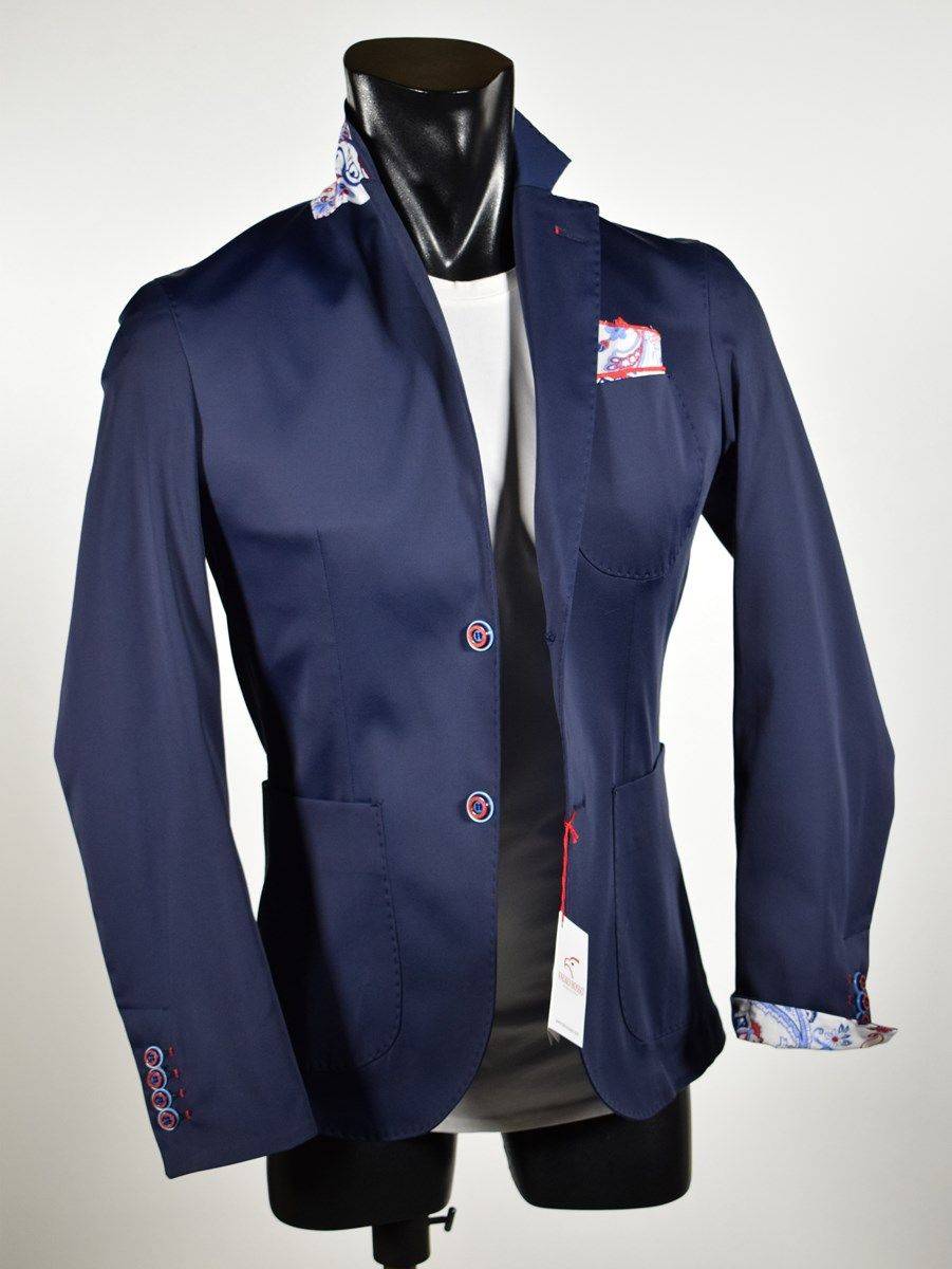 Falko Rosso Giacca Slim Fit In Cotone Elasticizzato Falko Rosso Made In Italy