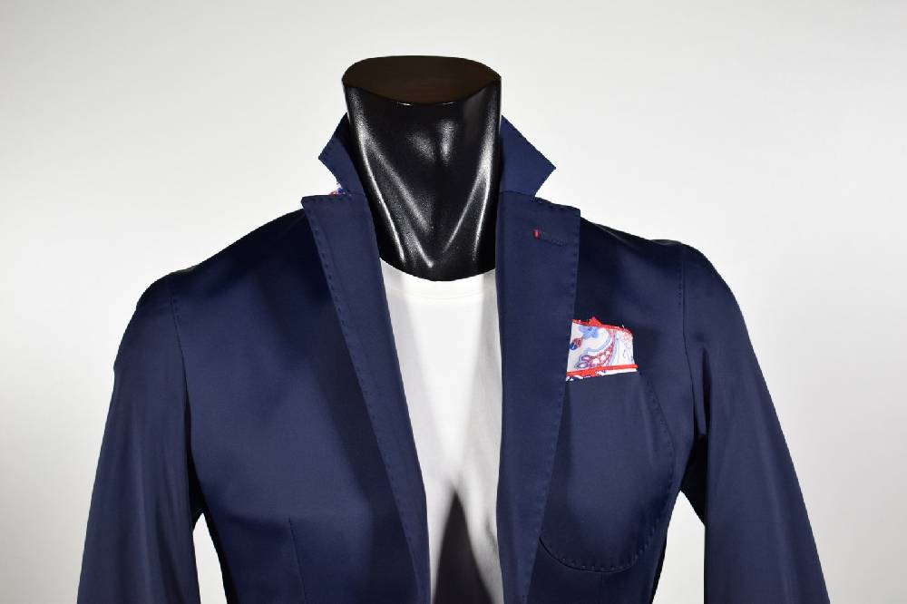 Falko Rosso Giacca Slim Fit In Cotone Elasticizzato Falko Rosso Made In Italy