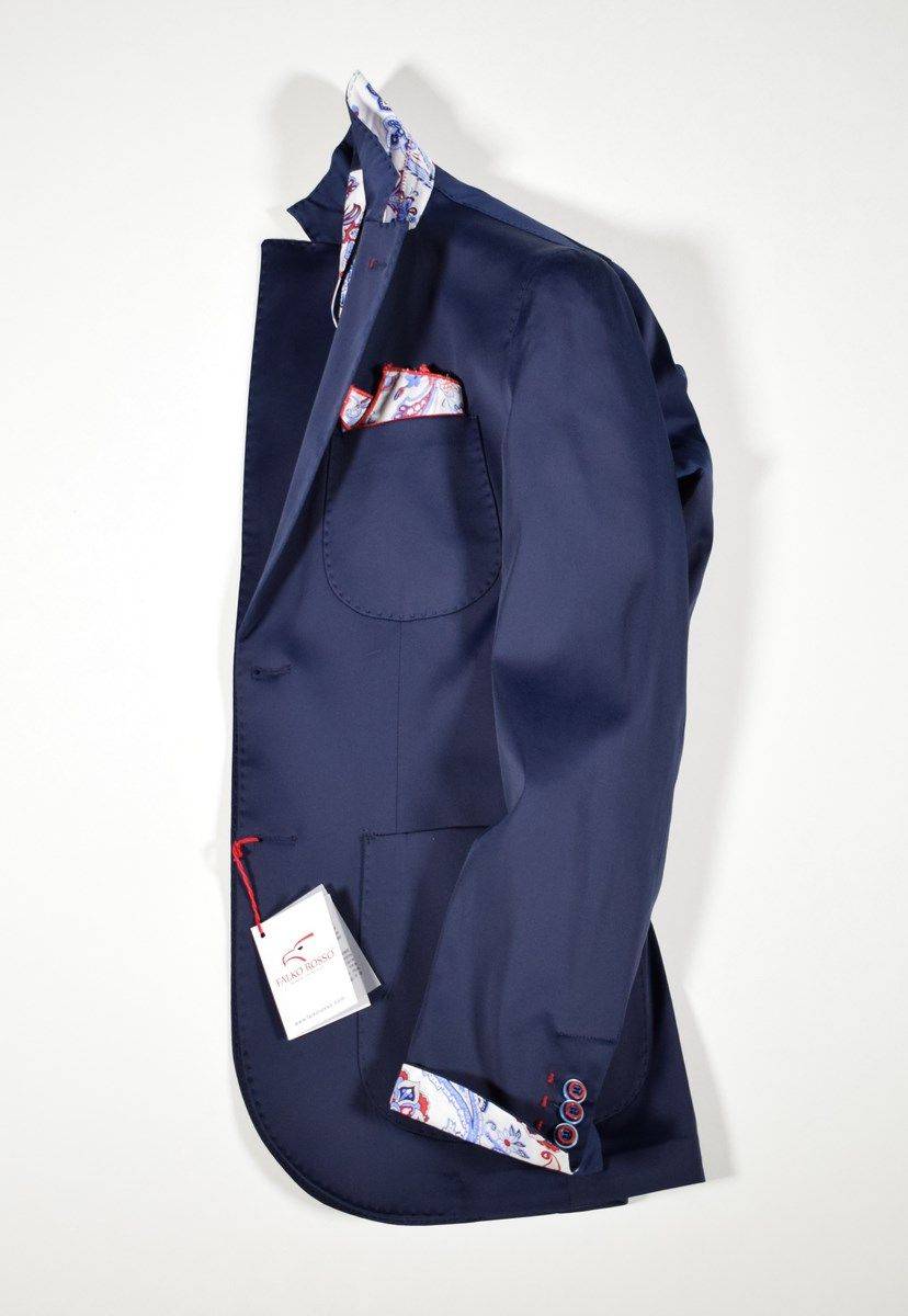 Falko Rosso Giacca Slim Fit In Cotone Elasticizzato Falko Rosso Made In Italy