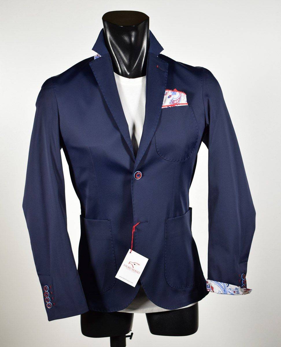 Falko Rosso Giacca slim fit in cotone elasticizzato falko rosso made in italy