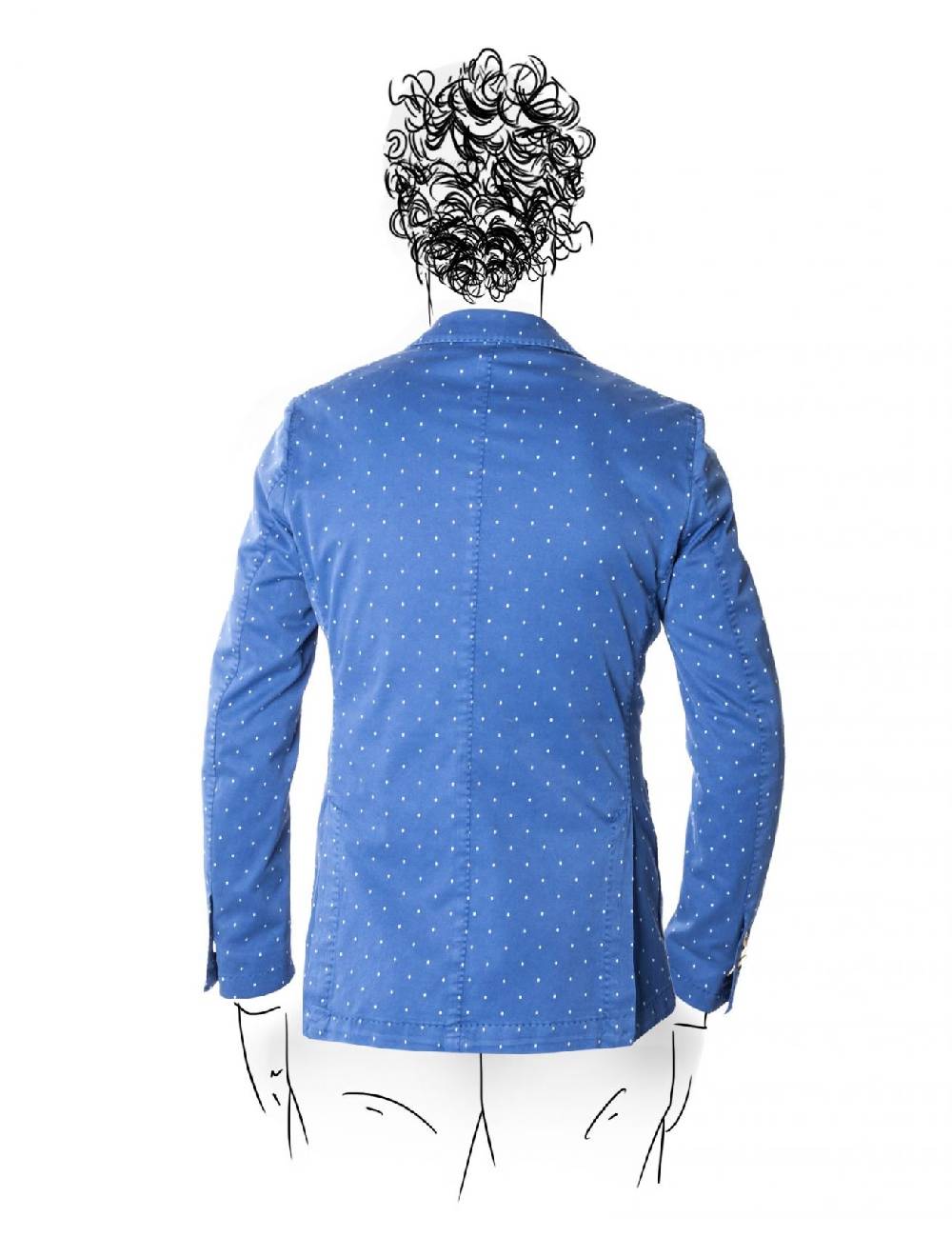 Fradi Giacca Slim Fit Sfoderata Fradi In Cotone Stretch A Pois Due Colori