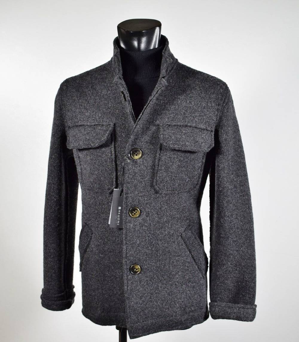 Become Giacca Sportiva Become In Lana Cotta Sfoderata Slim Fit