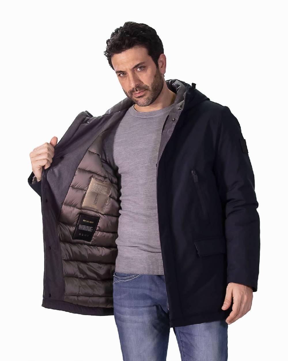 Adimari Giaccone Blu Adimari Imbottito In Eco Piuma