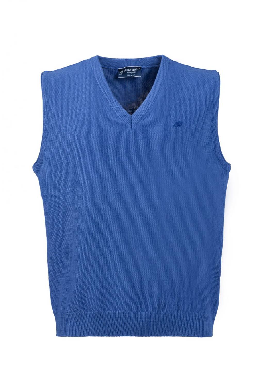 Green Coast Gilet azzurro con scollo a v green coast modern fit