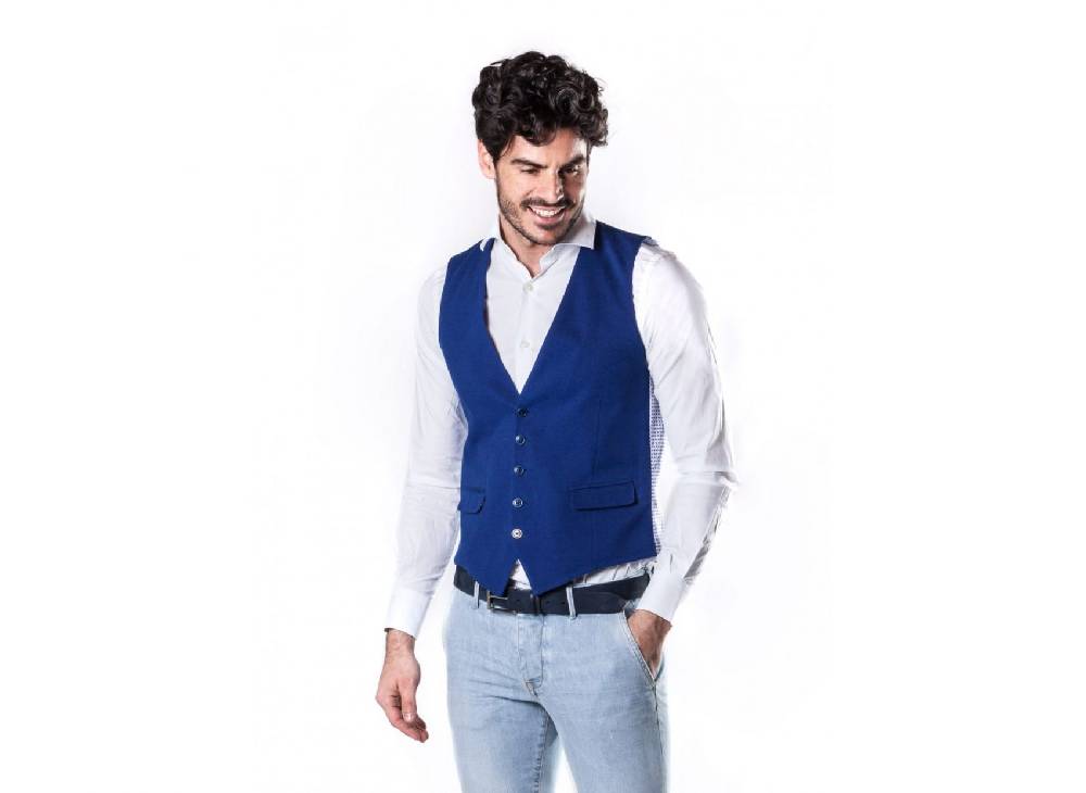John Barritt Gilet azzurro john barritt in puro cotone