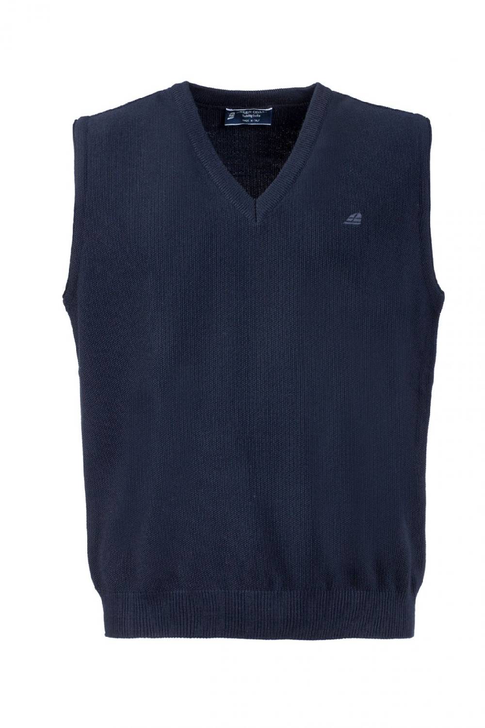 Green Coast Gilet blu con scollo a v green coast modern fit