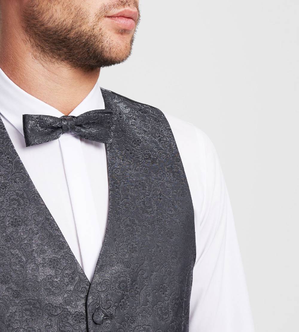 Digel Gilet Elegante Cerimonia Digel Grigio Scuro In Raso