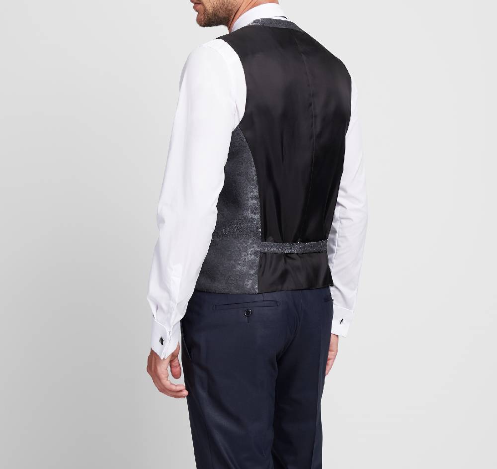 Digel Gilet Elegante Cerimonia Digel Grigio Scuro In Raso