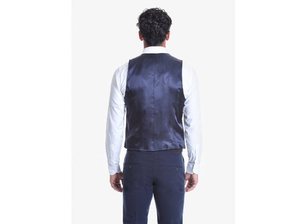 John Barritt Gilet John Barritt Doppio Petto Slim Fit Fantasia A Quadri Blu Verde