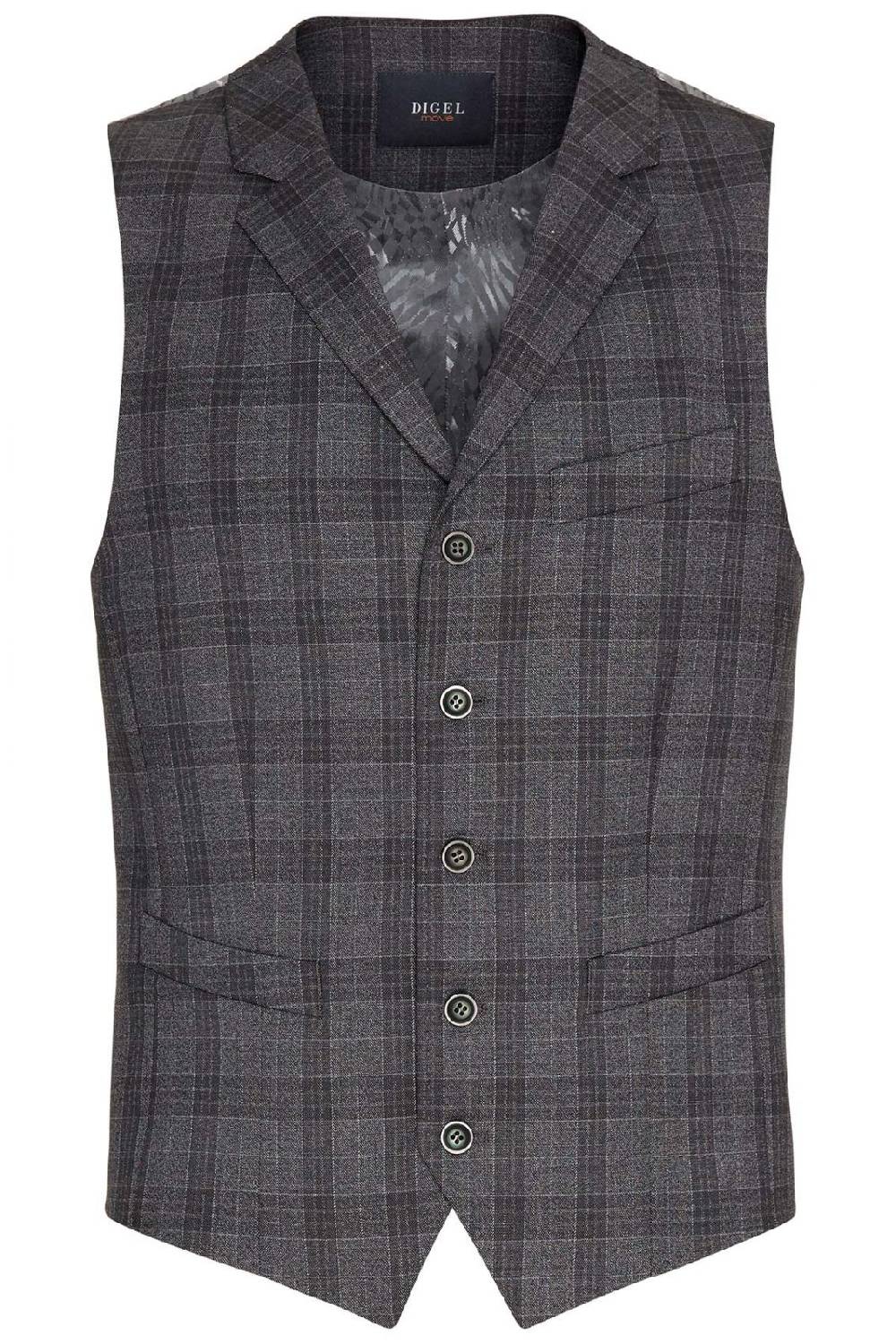 Digel Gilet Panciotto Moda Digel Grigio A Quadri Fantasia Principe Di Galles