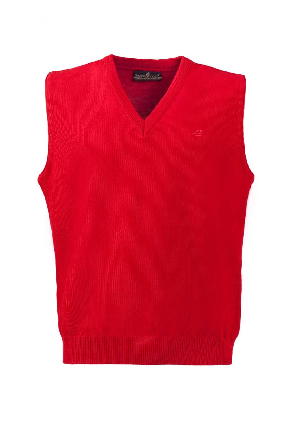 Green Coast Gilet rosso con scollo a v green coast modern fit