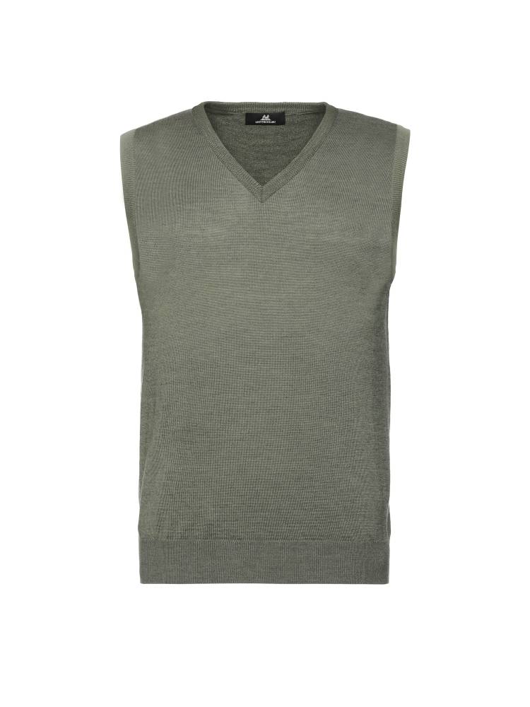 Montechiaro Gilet Scollo A V Montechiaro In Misto Lana Pettinata Modern Fit