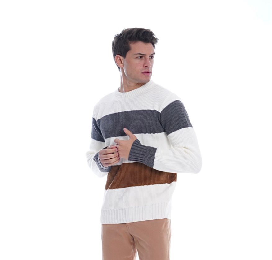 Manuel Garcia Girocollo A Righe Manuel Garcia In Misto Lana