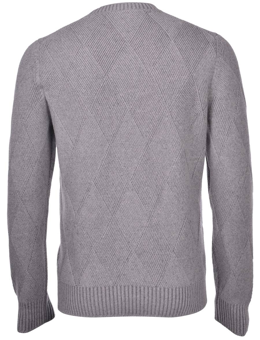 Gran Sasso Girocollo Grigio Gran Sasso Misto Cashmere Lavorazione Vanisè A Rombi