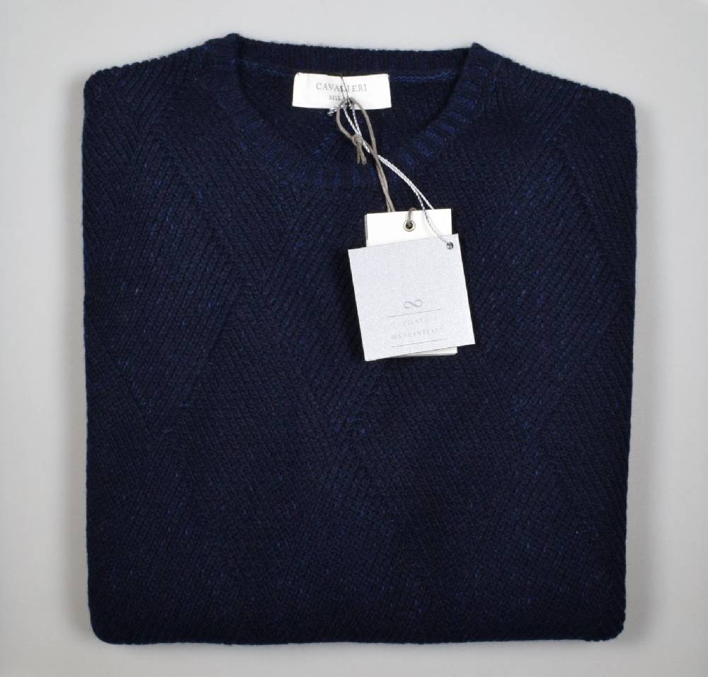Cavalieri Milano Girocollo Intarsio Vanisè Cavalieri Lana Cashmere