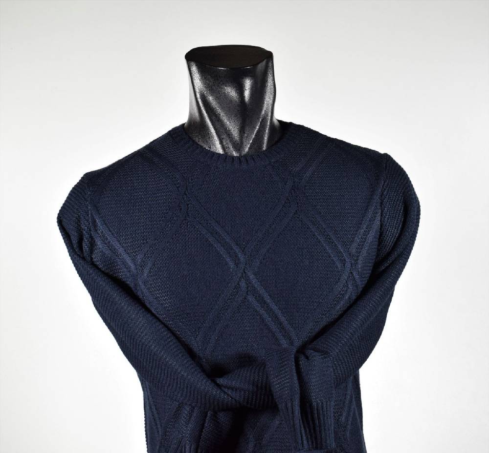 Manuel Garcia Girocollo Manuel Garcia Blu In Misto Lana