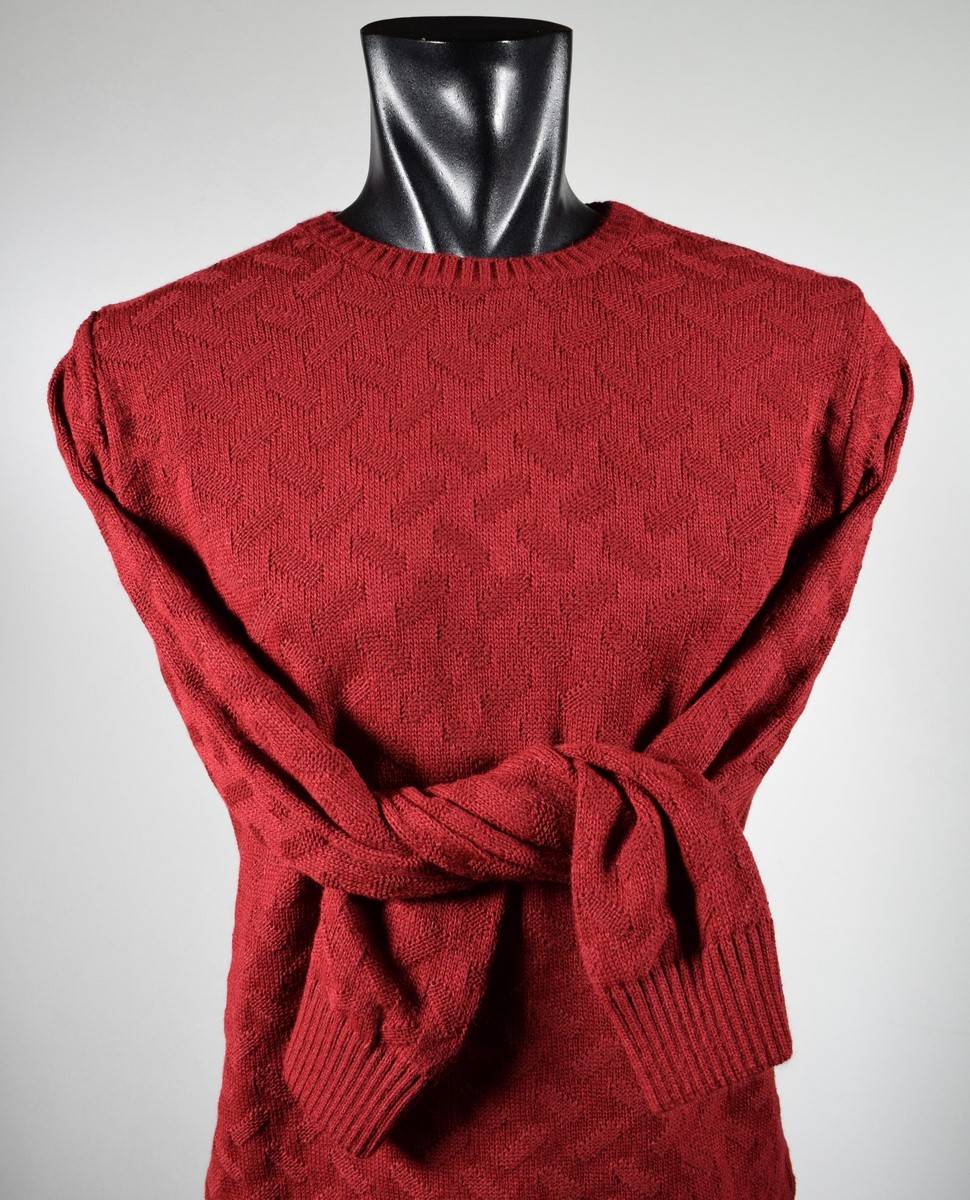 Manuel Garcia Girocollo Manuel Garcia Bordeaux Intarsio Unito