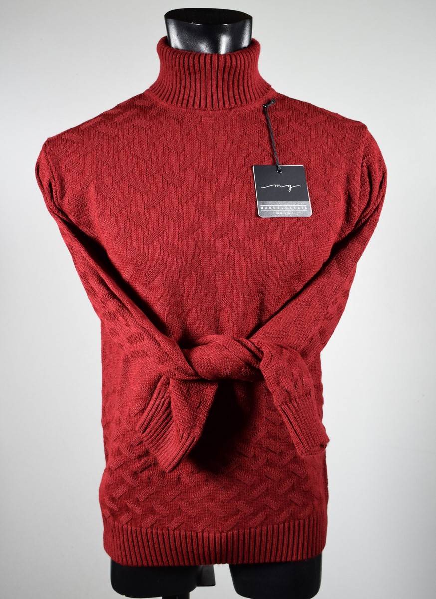 Manuel Garcia Girocollo Manuel Garcia Bordeaux Intarsio Unito