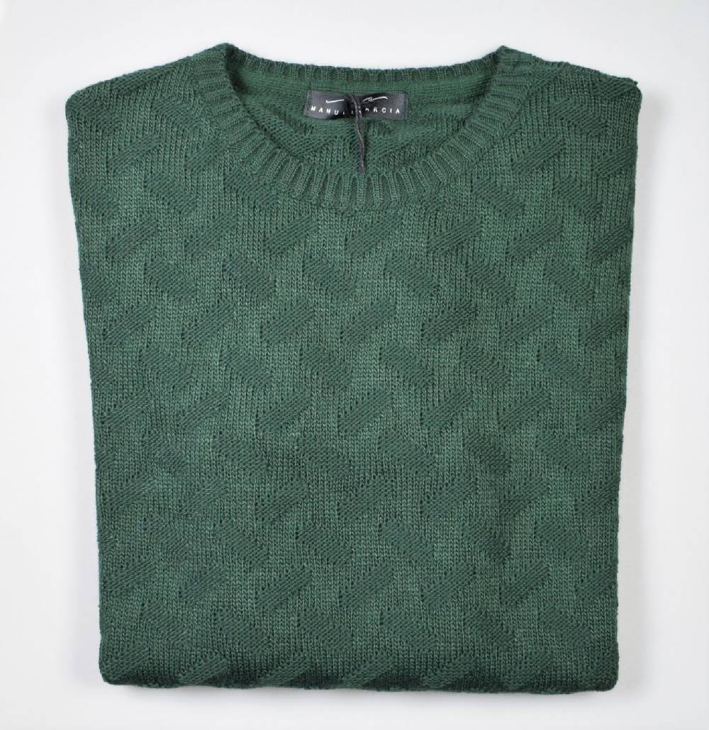 Manuel Garcia Girocollo Manuel Garcia Verde Intarsio Unito