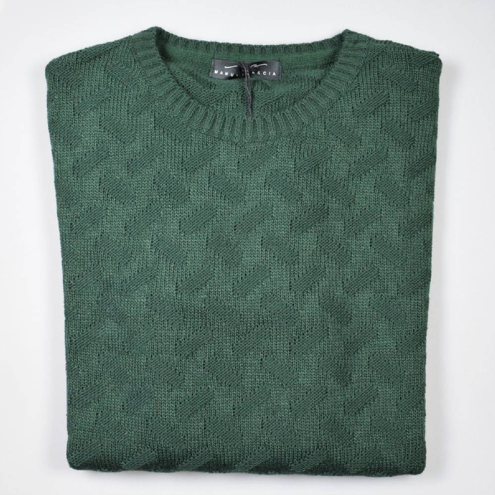 Manuel Garcia Girocollo manuel garcia verde intarsio unito