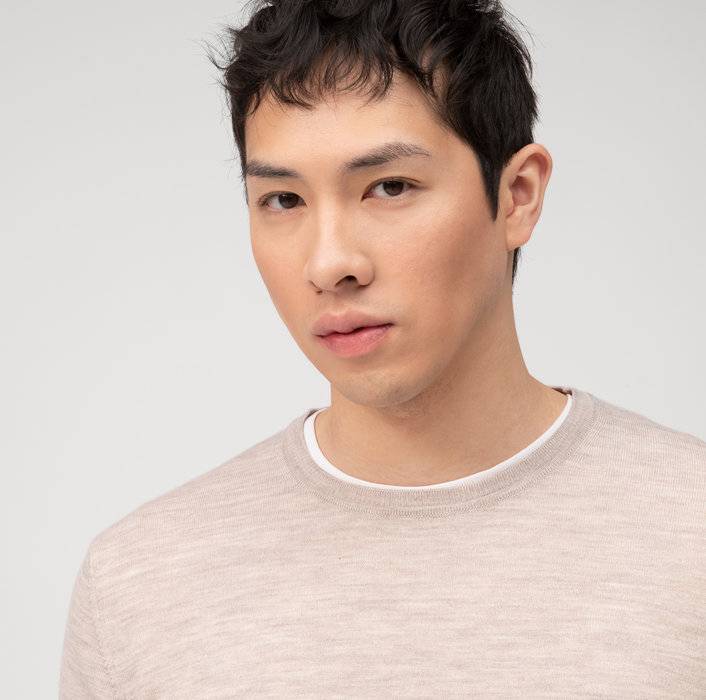 Olymp Girocollo Olymp Beige Lana Merinos Regular Fit