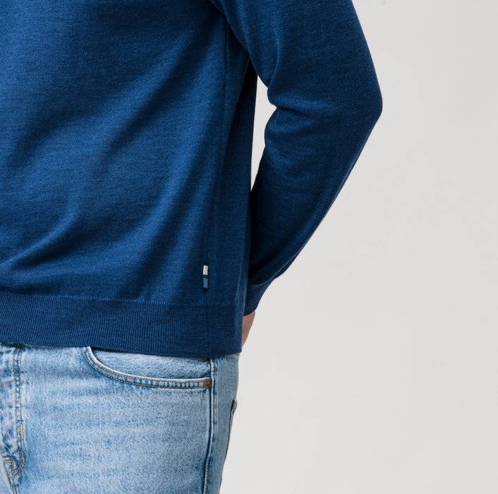 Olymp Girocollo Olymp Blu Marine Lana Merinos Regular Fit