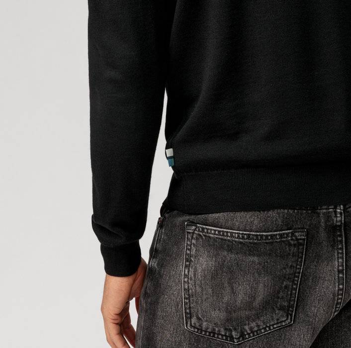 Olymp Girocollo Olymp Nero Lana Merinos Regular Fit