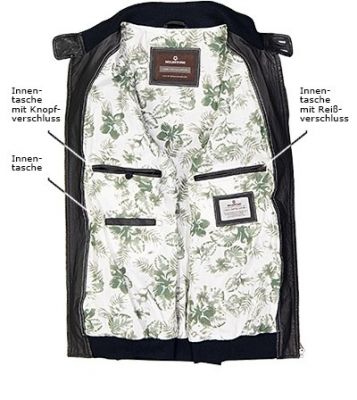 Milestone Giubbino Bomber Blu Milestone In Nappa Di Agnello