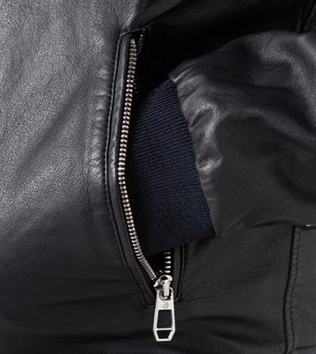 Milestone Giubbino Bomber Blu Milestone In Nappa Di Agnello