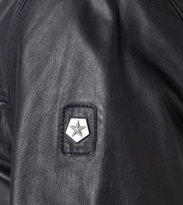 Milestone Giubbino Bomber Blu Milestone In Nappa Di Agnello