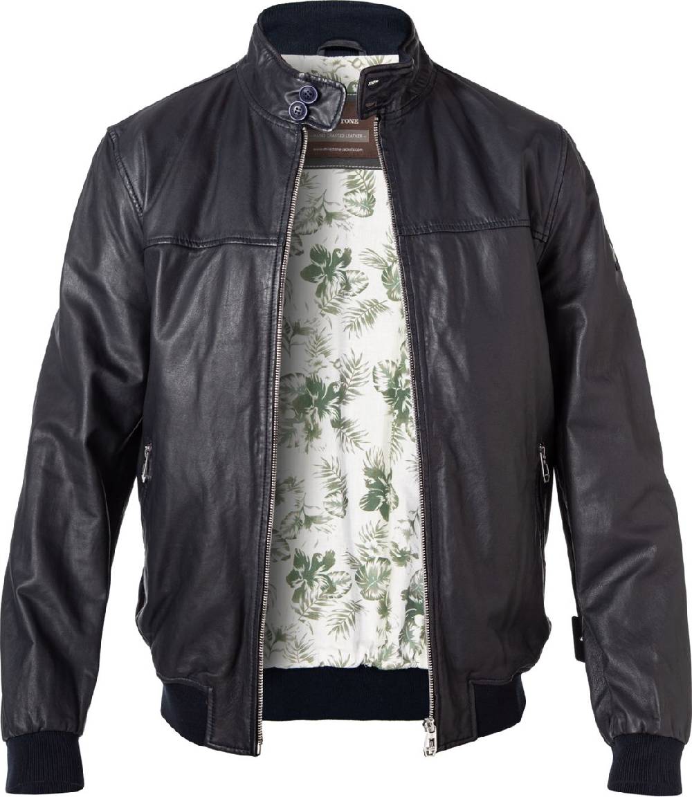 Milestone Giubbino bomber blu milestone in nappa di agnello