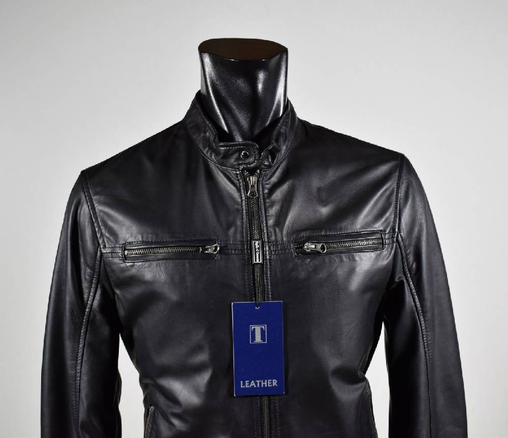 Talenti Giubbino In Pelle Nero A Fondo Dritto Talenti Primavera Estate