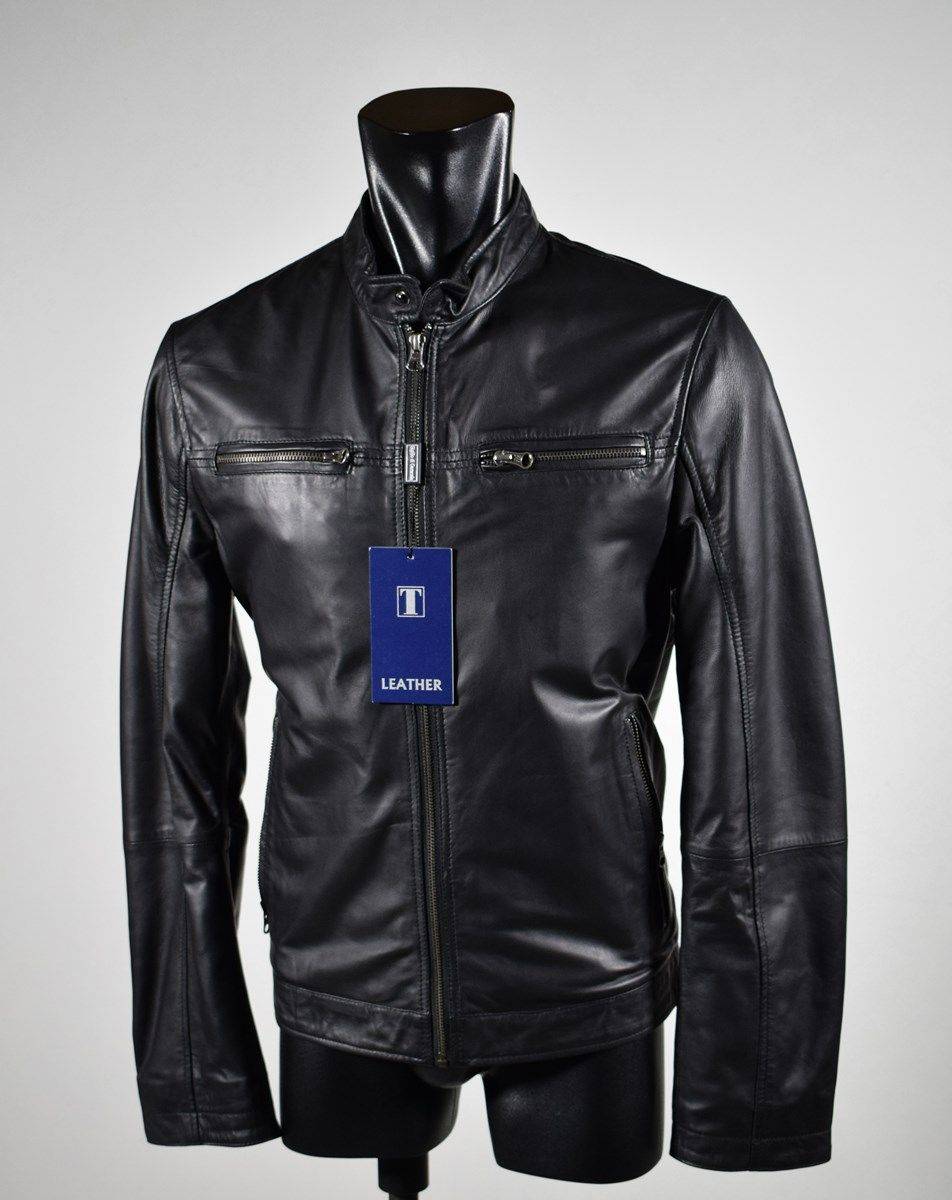 Talenti Giubbino In Pelle Nero A Fondo Dritto Talenti Primavera Estate