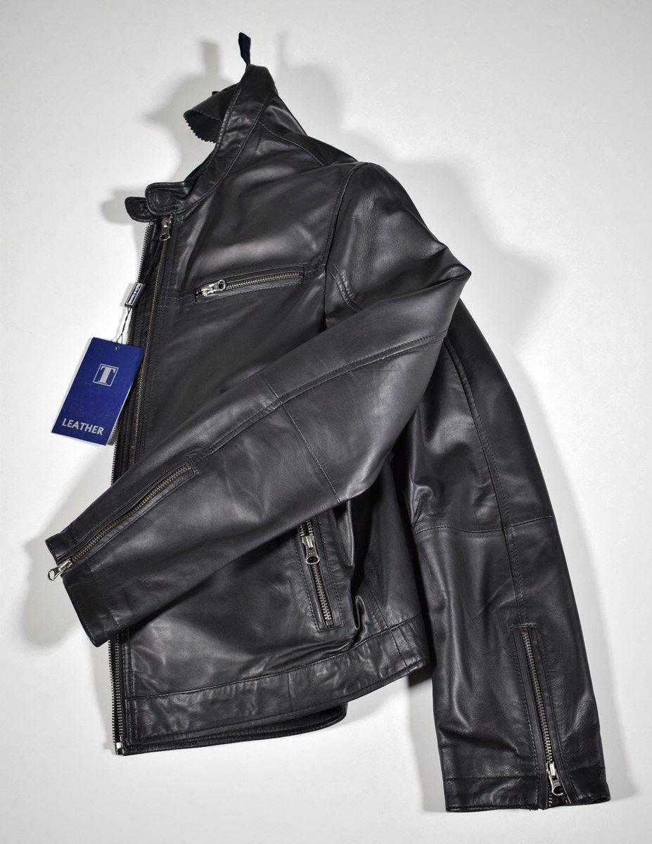 Talenti Giubbino In Pelle Nero A Fondo Dritto Talenti Primavera Estate