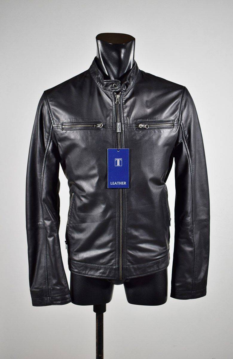 Talenti Giubbino in pelle nero a fondo dritto talenti primavera estate