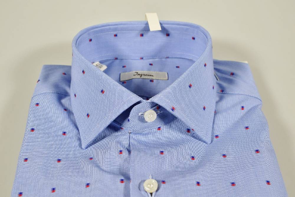 Ingram Camicia Azzurra Ingram Slim Fil Coupè