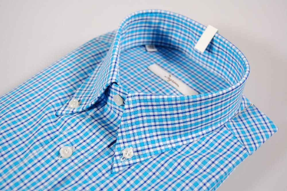 Ingram Camicia Ingram A Quadri Azzurro Button Down