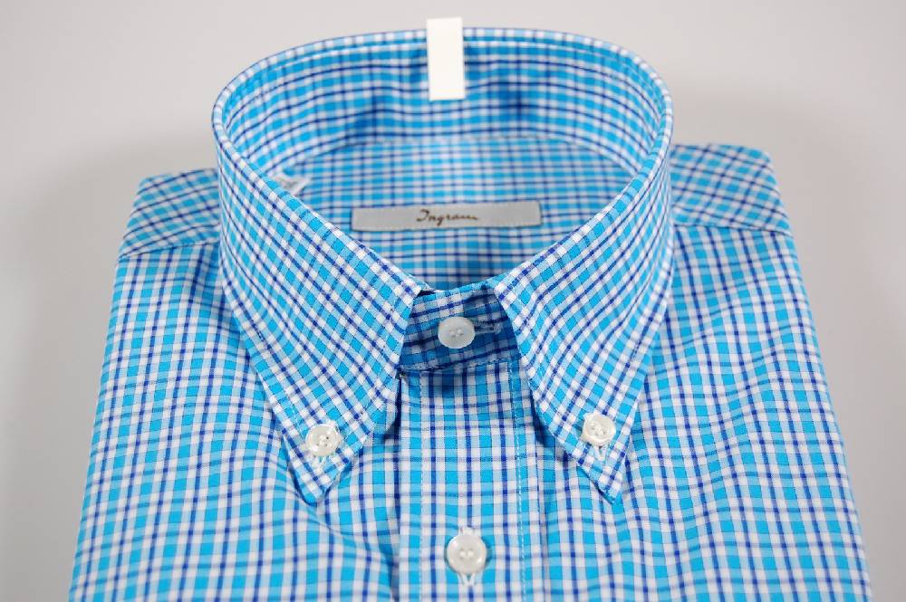Ingram Camicia Ingram A Quadri Azzurro Button Down