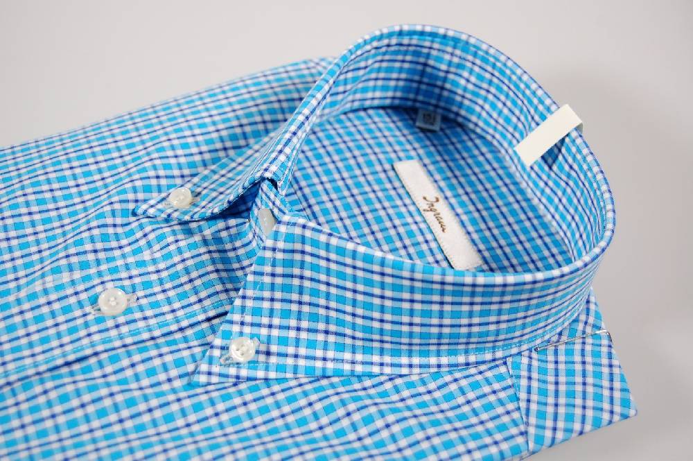 Ingram Camicia Ingram A Quadri Azzurro Button Down