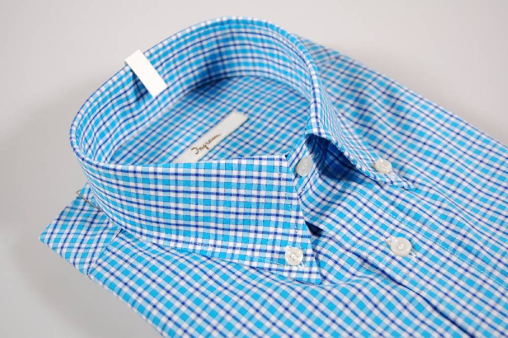 Ingram Camicia ingram a quadri azzurro button down