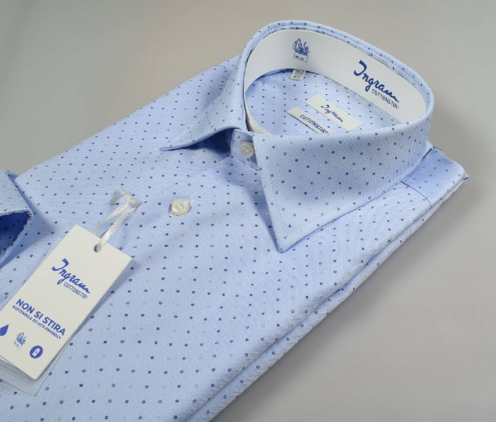 Ingram Camicia Ingram Celeste No Stiro Classic Fit