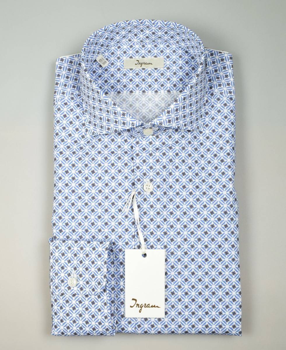 Ingram Camicia Ingram In Cotone Stampato Slim Fit