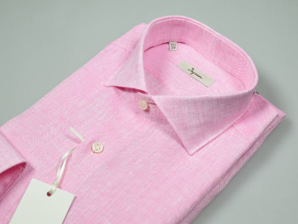 Ingram Camicia Ingram Rosa In Puro Lino Slim Fit