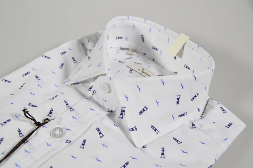 Ingram Camicia Ingram Slim Fit Stampa Azzurra Blu
