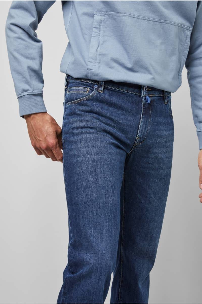 Meyer Jeans Blu Stone Washed Denim Autentico Regular Fit M5 By Meyer