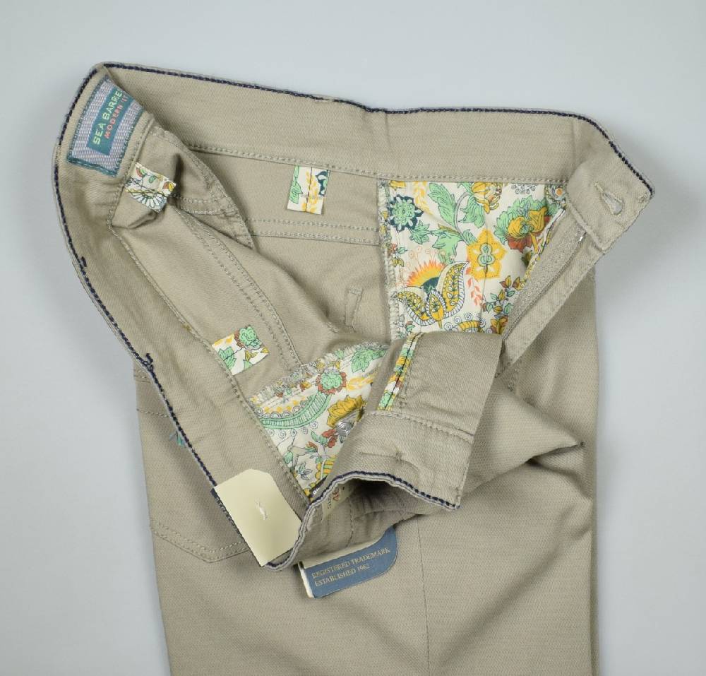 Sea Barrier Jeans Cinque Tasche Beige In Cotone Stretch Modern Fit
