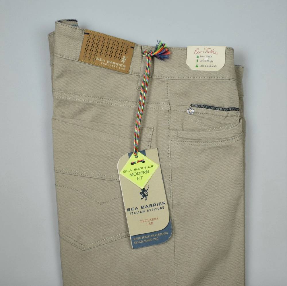 Sea Barrier Jeans cinque tasche beige in cotone stretch modern fit
