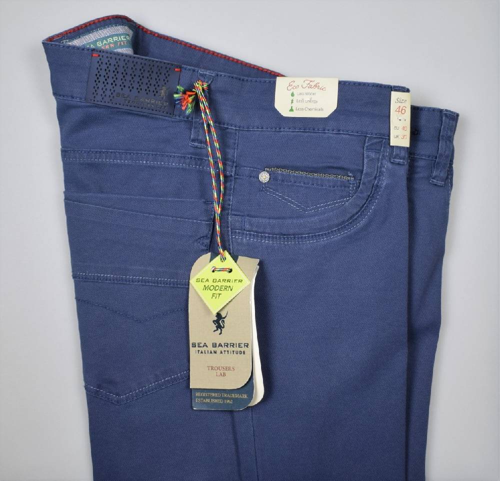 Sea Barrier Jeans Cinque Tasche Blu In Cotone Stretch Modern Fit